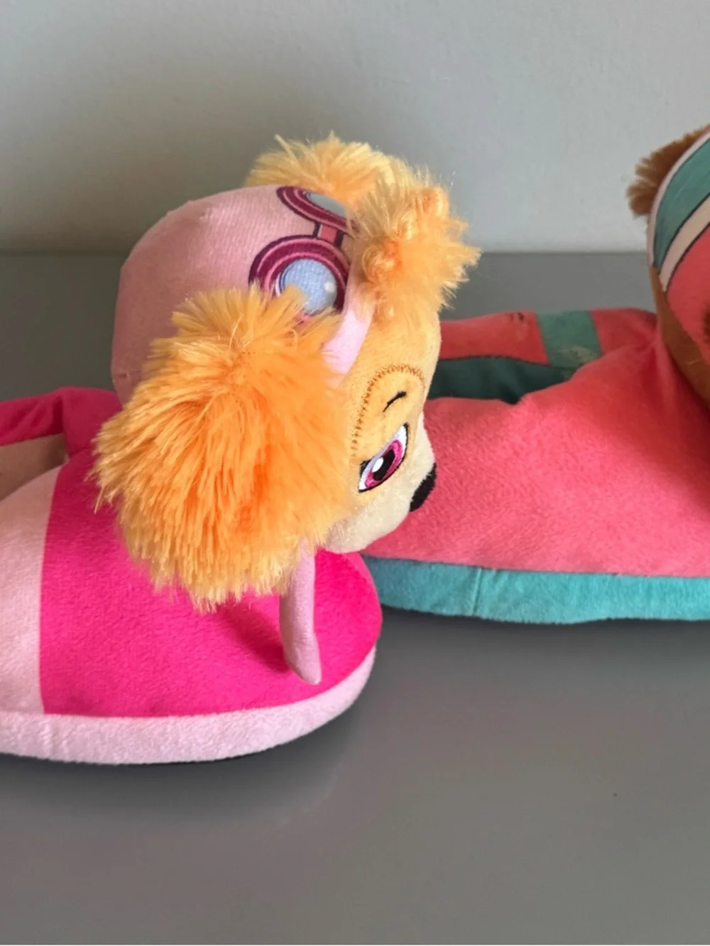Paw Patrol Plush Kids Slippers - Pink and Turquoise
